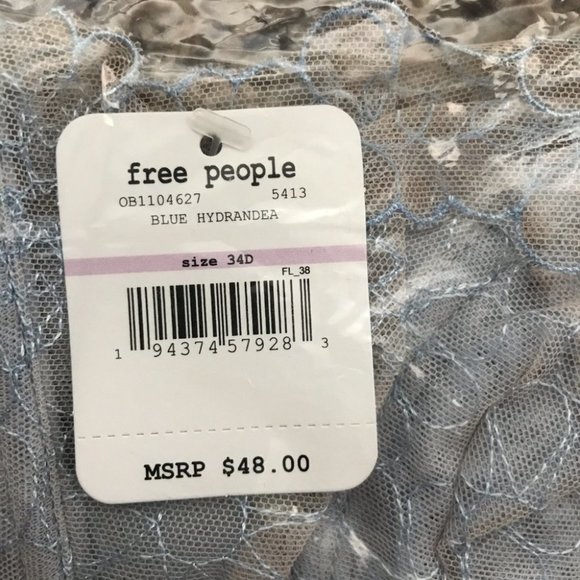 Free People Lucia Underwire Bra Blue Hydrandea - Picture 6 of 12